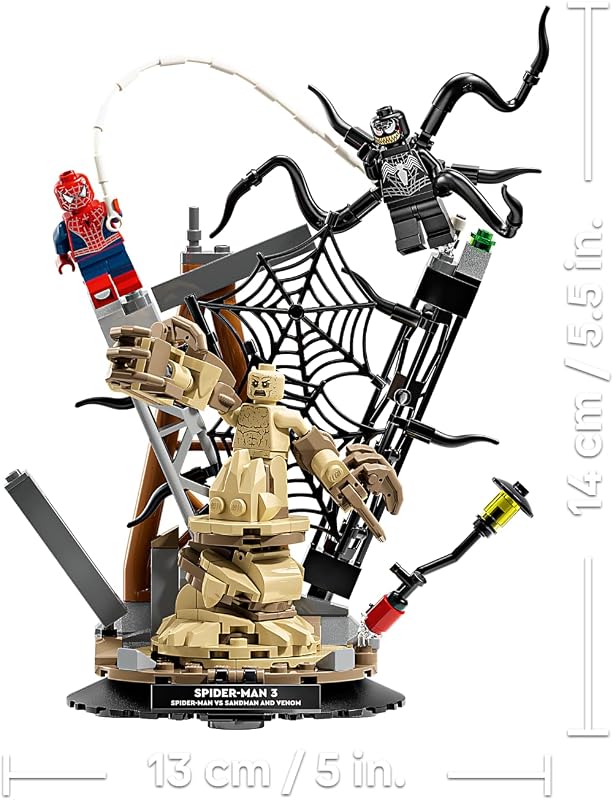 | Marvel Großer Showdown: Spider-Man vs. Sandman - Spiderman Spielzeug mit 3 Minifiguren - Spider Man, Venom und Sandma - Kinder Geschenk für Jungen ab 9 Jahren, Mädchen und Fans - 76334