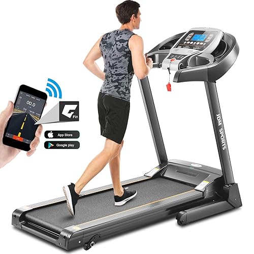 ANCHEER Treadmill, HP with 15% Incline, Folding, Gray, LED