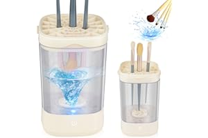 LOQOMI Makeup Brush Cleaner, Electric Makeup Brush Cleaner, Auto-Rotating Brush Cleaner for Deep Cleaning, Automatic Spinning Cosmetic Brush Cleaner, One-Click Operation, Suitable for Any Makeup Brushes