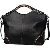 HESHE Leather Satchel Bags for Women Designer Crossbody Bag Tote Purses with Compartments Women’s Top Handle Handbags