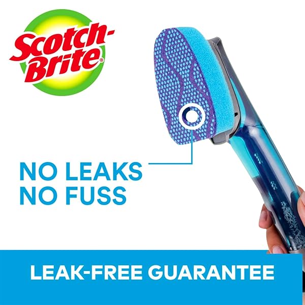SCOTCH-BRITE SCRUB DOTS NON-SCRATCH DISHWAND, 4-PACK (4 DISHWANDS), SOAP-DISPENSING KITCHEN SCRUBBERS, FITS ALL REFILLS
