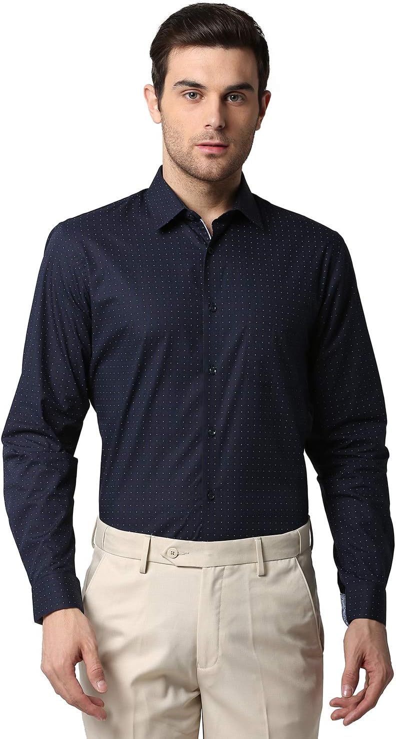 Peter England Men's Printed Slim fit Formal Shirt