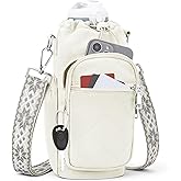 SYTRAH Water Bottle Carrier Bag with Strap, Water Bottle Purse with Phone Pocket 40oz for Walking Hiking