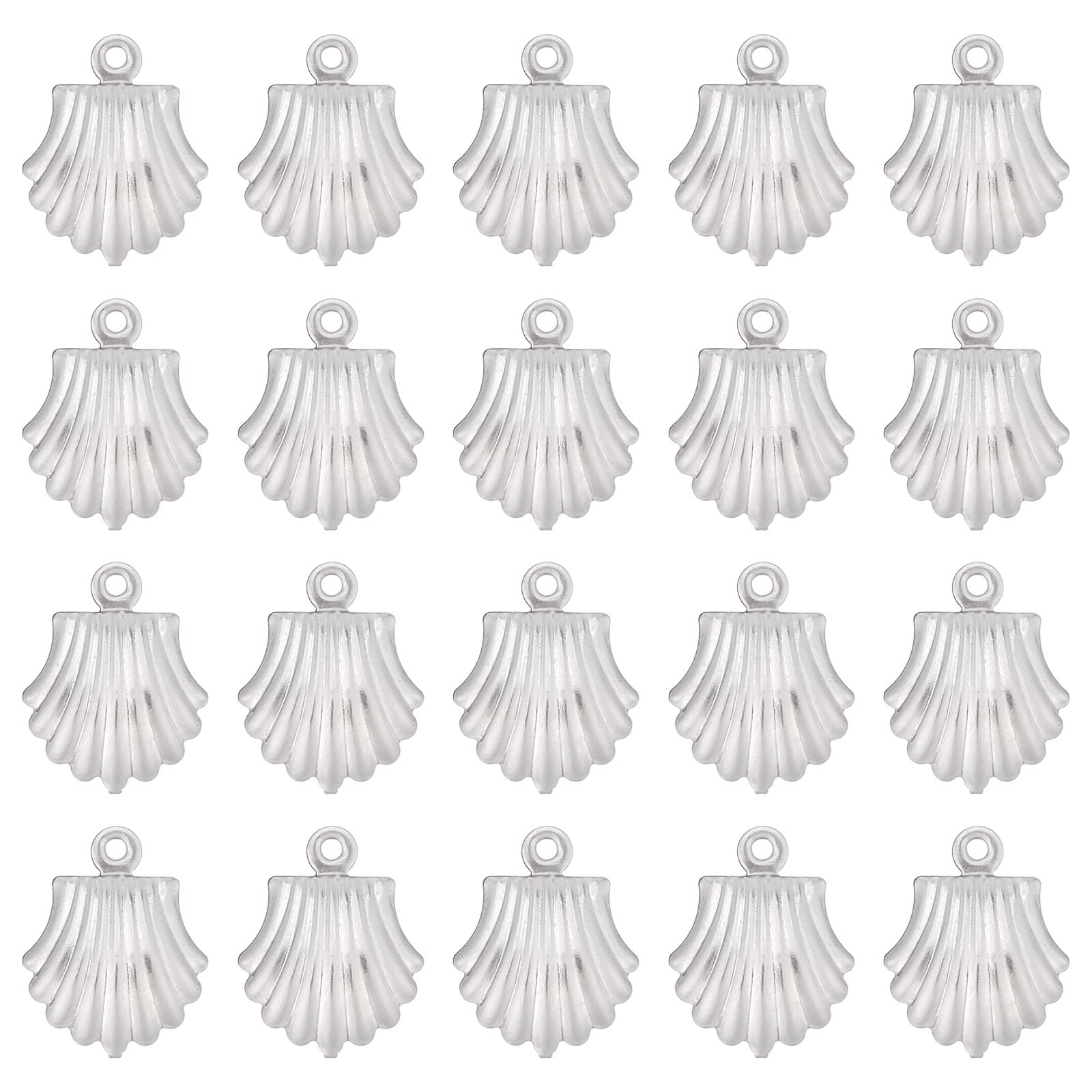 SUNNYCLUE 1 Box 100Pcs Silver Shell Charms 316 Stainless Steel Sea Charms Seashell Charm Ocean Beach Summer Hawaii Animals Charm for jewellery Making Charms DIY Necklace Earrings Bracelet Craft Adult