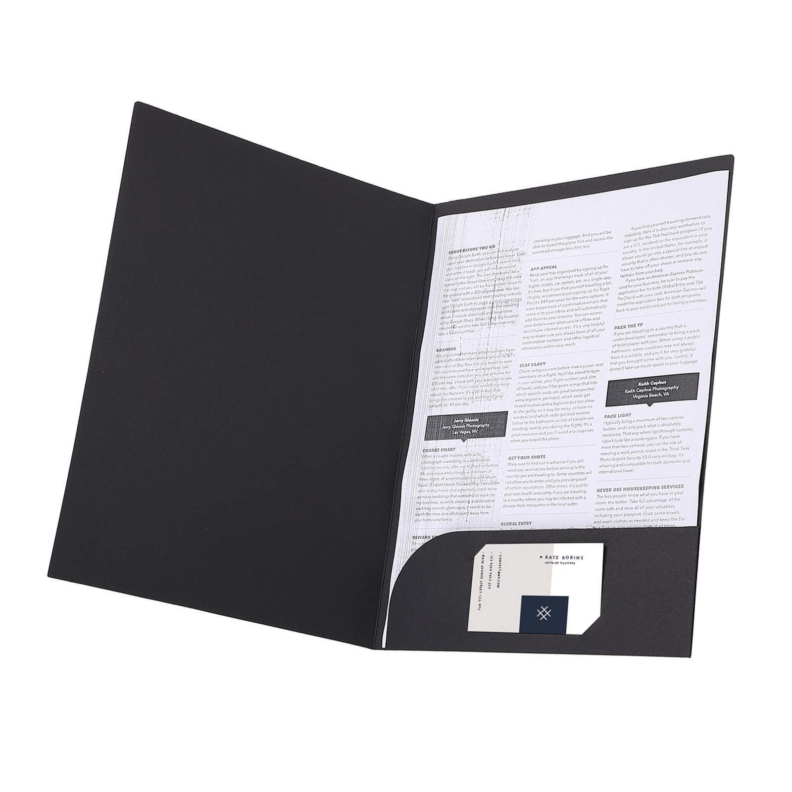 A4 Kraft Paper File Folder Square Cut Folder Foolscap Presentation Book Pockets Project Folder Documents Folder Portfolio Paperwork Organiser with Cards Slot Recycled 10 Pack Folio Folder