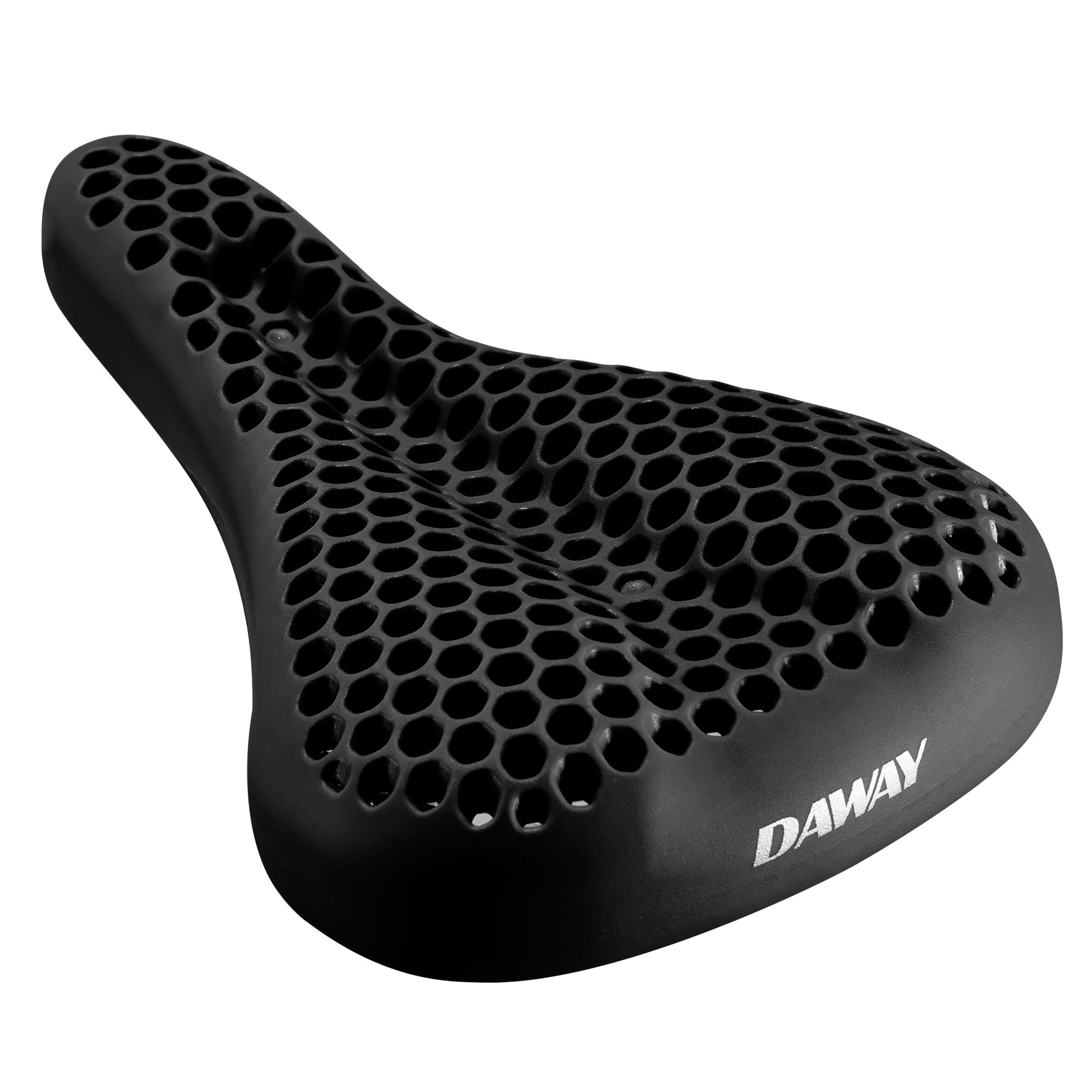 DAWAY S7 Silicone Gel Padded Bike Seat Cover - Shock-Absorbing Honeycomb Bicycle Saddle Cushion for Men Women, Ultra Comfort, Non-Slip, UV-Treated, Fits Mountain, Road, Exercise Bikes - Black, 11"x7" — image 1