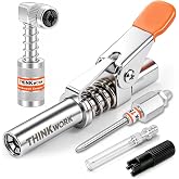 Upgraded Leak-Free Grease Gun Coupler Kit with 90&deg;Adapter &amp; 2 Needle Tips | Strong Locking Quick-Release Grease Fittings for Easy Greasing Narrow Tight Deep Spaces, Grease Gun Tips Fits All Grease Guns