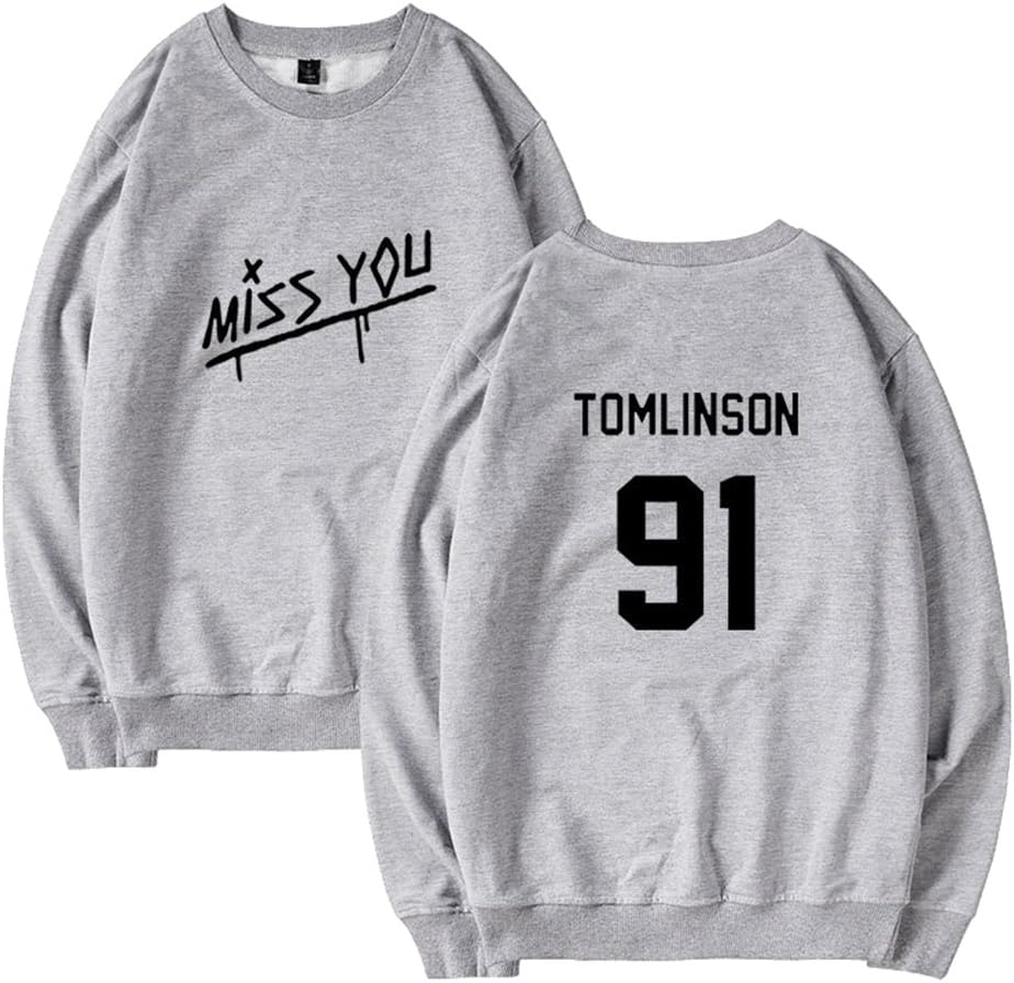 CTOOO Men's Crew Neck Sweater Louis Tomlinson 91 One Direction Men's Sweatshirt