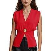 AMEBELLE Womens Vest Tops Button Down V Neck Sleeveless Knit Summer Top for Women