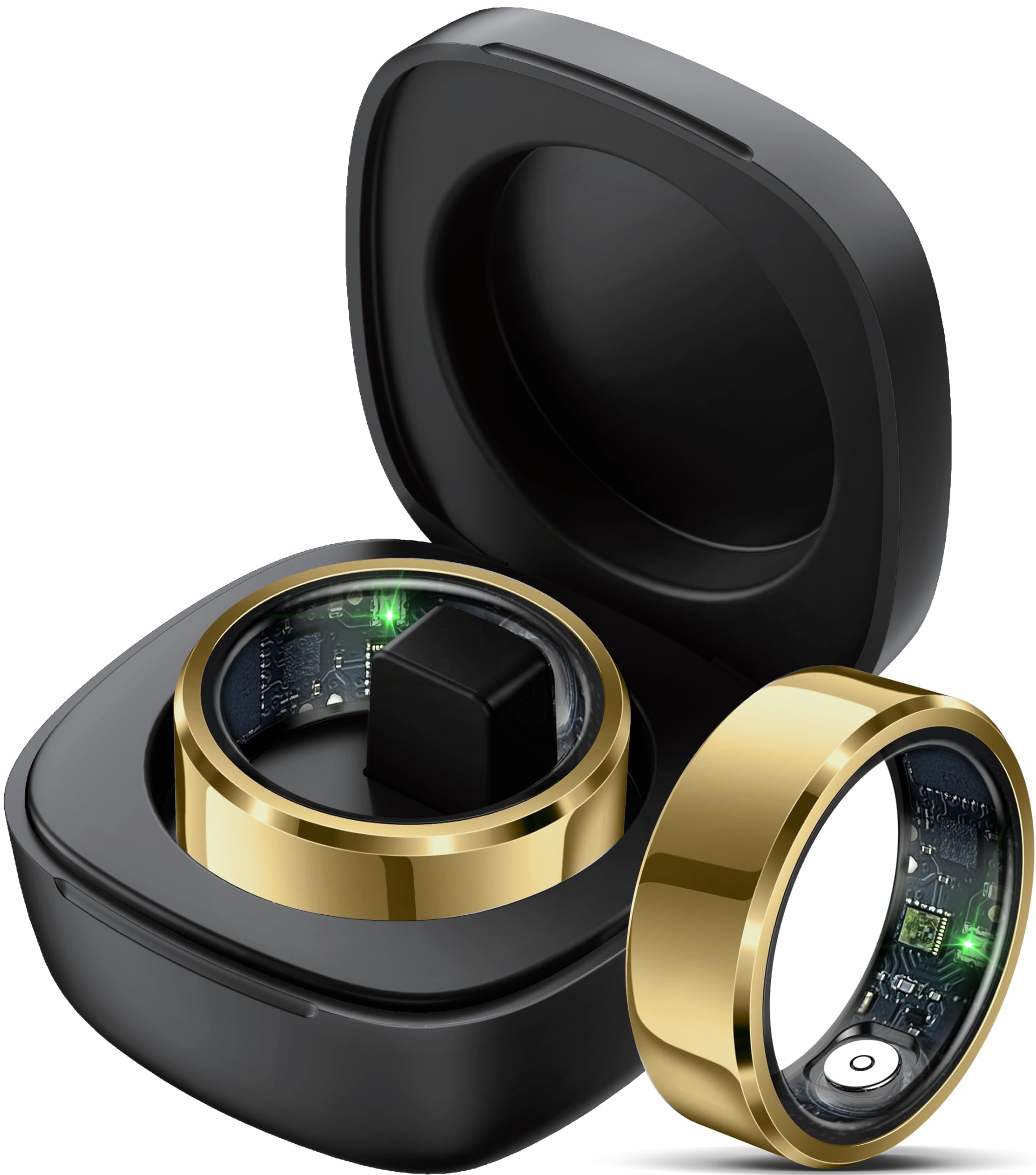 Photo 1 of Smart Ring Heart Rate Monitor Blood Pressure Ring Sleep Tracker Health Ring Pedometer Step Counter Calories Waterproof Fitness Rings for Women Men