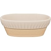 Sondiko Oval Bread Proofing Basket, Handmade Sourdough Bread Baking Supplies, Banneton Bread Proofing Basket Brotform with Pr