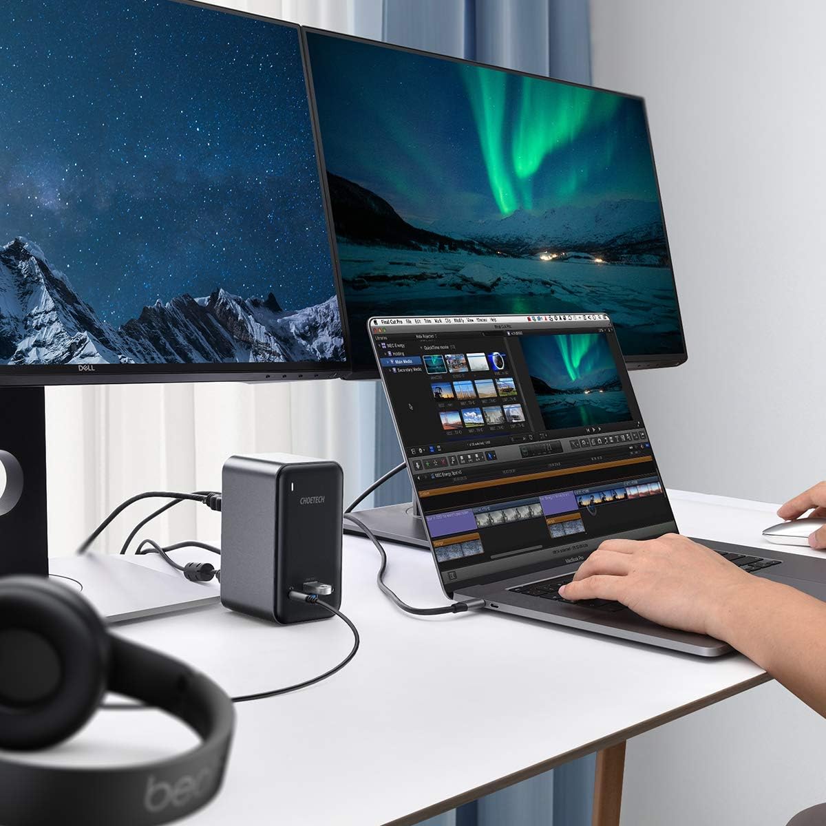 USB C Docking Station, CHOETECH 15 in 1 Docking Station for MacBook and Windows, Quadruple Displays with 100W PD Input, 4K HDMI, VGA, 4 USB-A and 1 USB-C Ports, Ethernet, 3.5mm Audio Jack: Computers & Accessories
