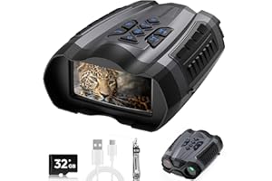 WISHBETY Night Vision Goggles,4K Night Vision Binoculars for Adult with 3.5" HD Screen,32GB TF Card for Photo and Video,9 Gear Infrared and 10X Digital Zoom for Outdoor Enthusiasts and Animal Watchers