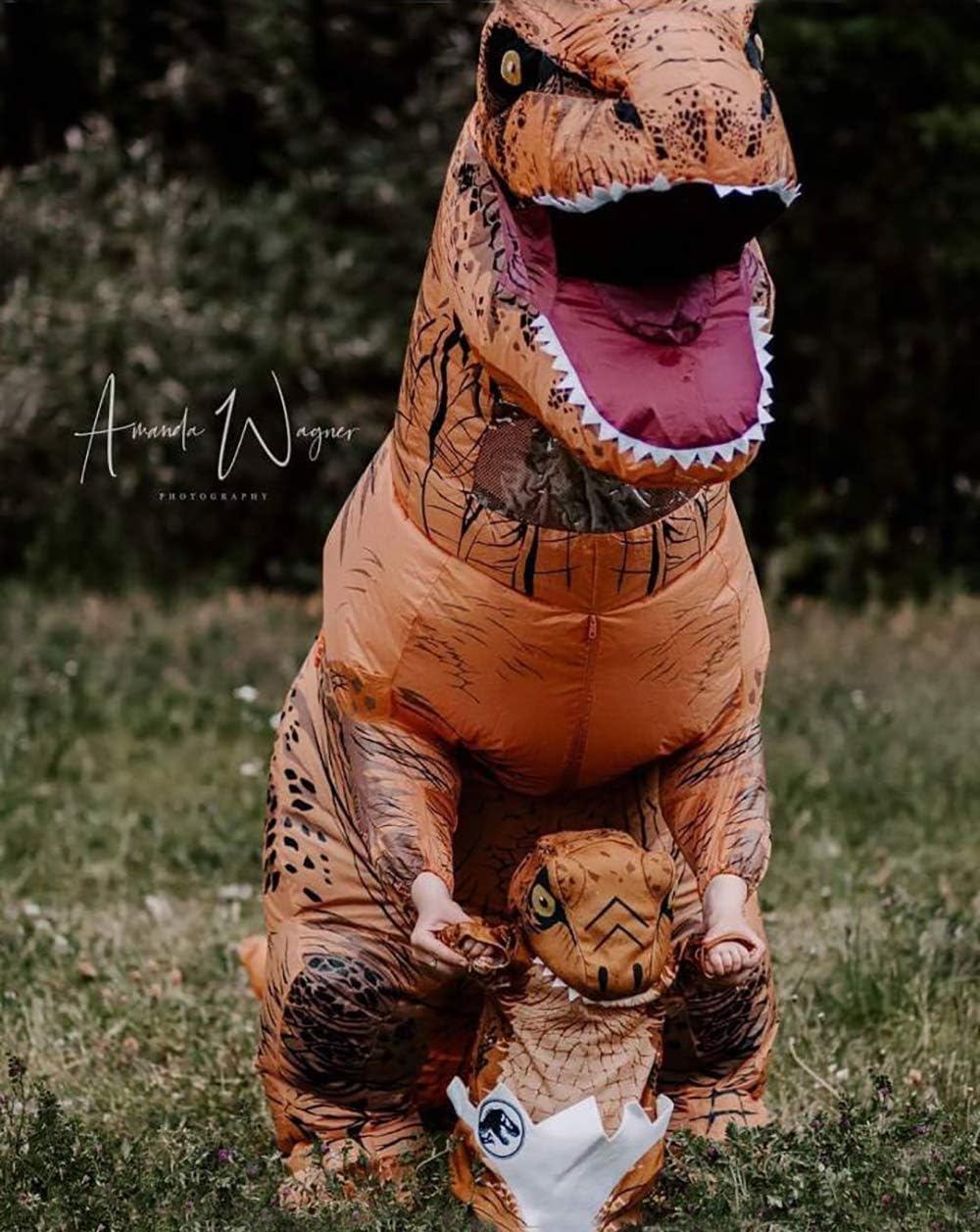 Inflatable TREX Costume Adult Dinosaur Costumes Jumpsuit Air Blow up Halloween Cosplay Fancy