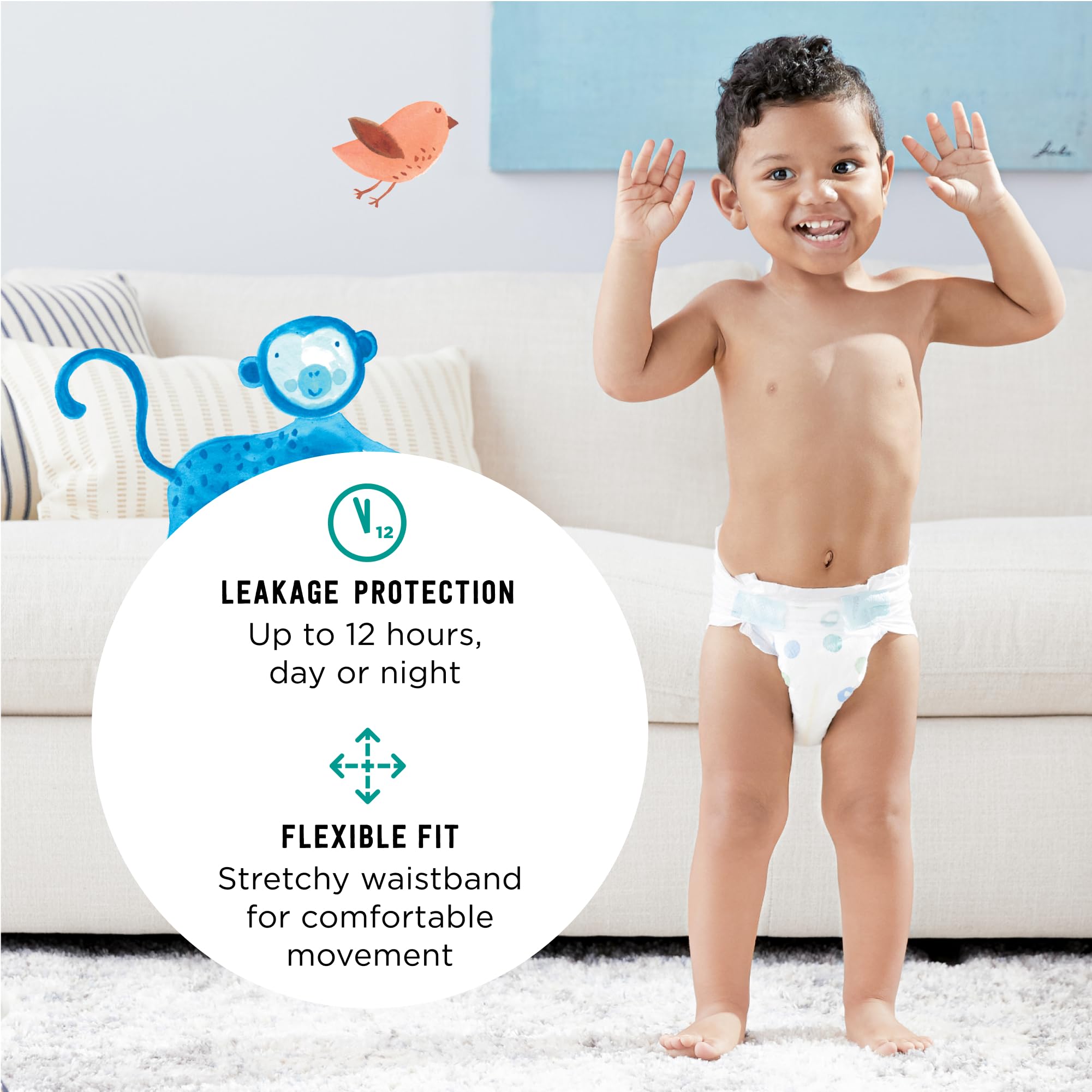 Amazon Brand - Mama Bear Gentle Touch Diapers, Size 7, 80 Count (4 packs of 20)