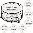 Coasters for Drinks, Funny Drink Coasters Absorbent with Holder 6 Pcs Absorbing Stone Funny Coaster Gift Set Housewarming Gift New Home Apartment Kitchen House Decor Gift for Women Men