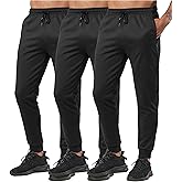 RPOVIG Men's Sweatpants 3 Pack Zipper Pockets Mens Joggers Pants Gym Workout Clothes Athletic Casual Set