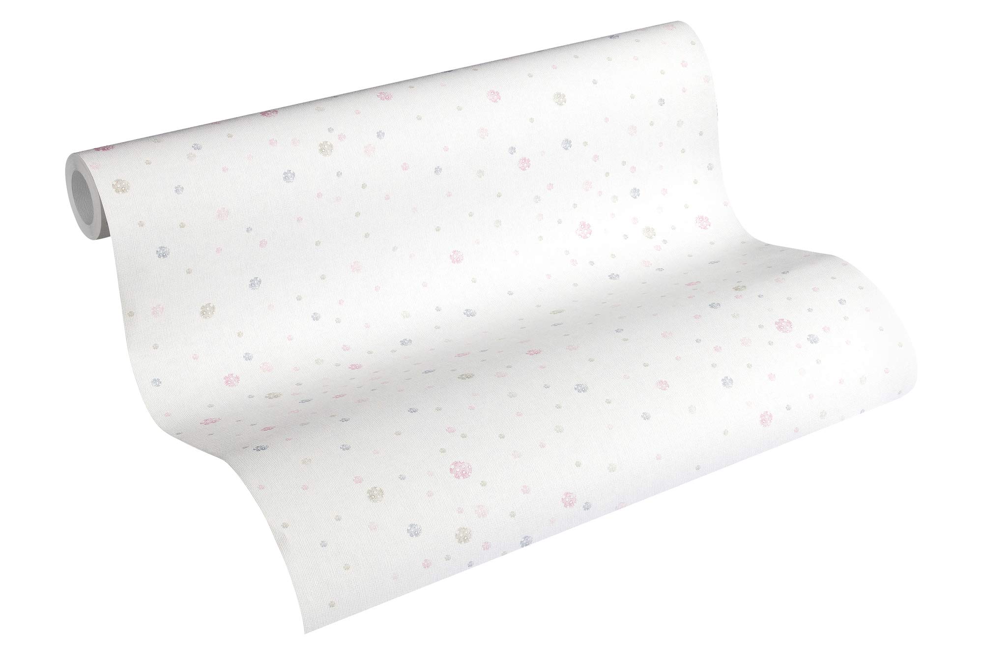 Dots Wallpaper Little Stars Non-Woven Wallpaper 10.05 m x 0.53 m White Pink Blue Made in Germany by Livingwalls 358551 35855-1