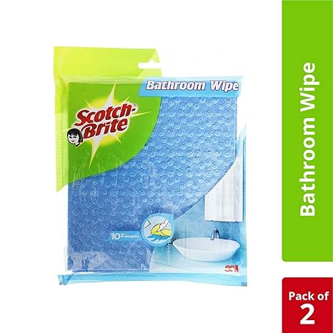 Scotch-Brite Bathroom Wipe-Pack of 2 (Color May Vary)