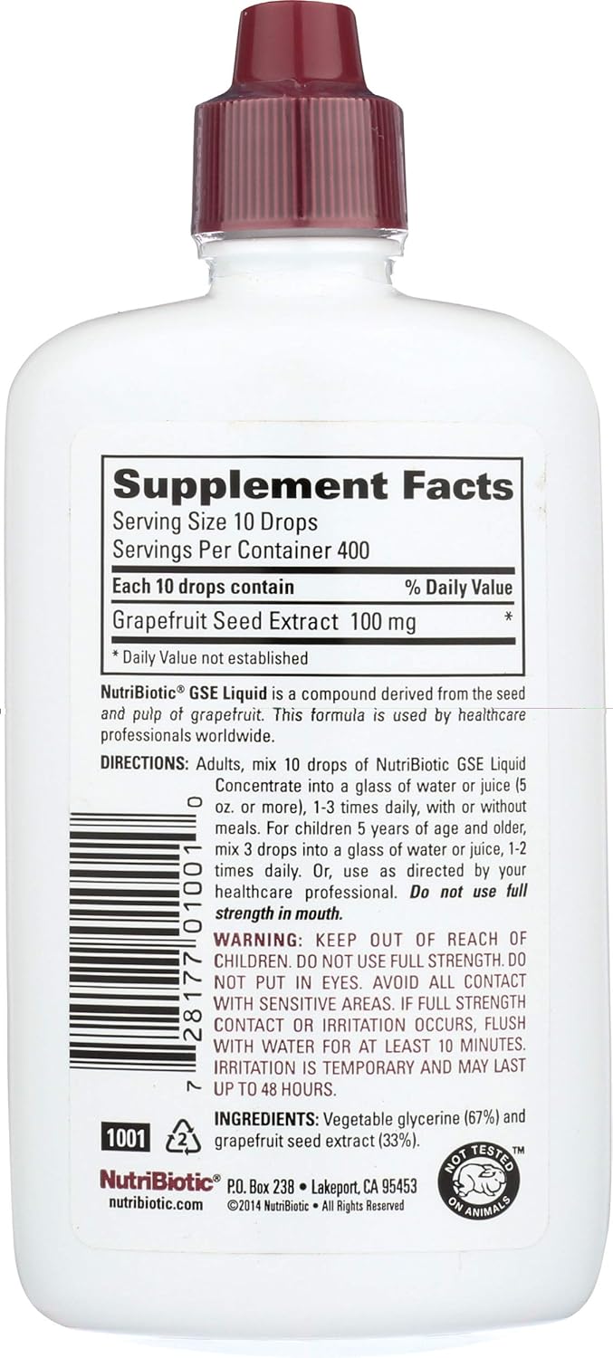 Nutribiotic Gse Liquid Concentrate, 4 Fl Oz (Pack of 1): Health & Personal Care