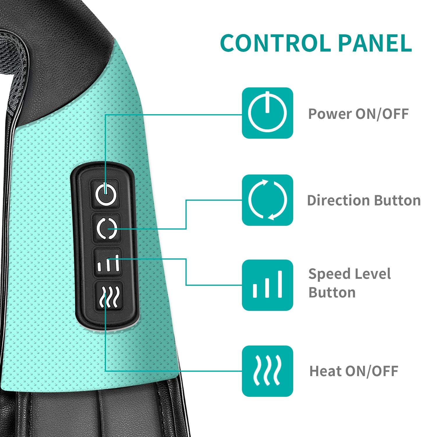 Nekteck Shiatsu Neck and Back Massager with Soothing Heat, Electric Deep Tissue 3D Kneading Massage Pillow for Shoulder, Leg, Body Muscle Pain Relief, Home, Office, and Car Use (Blue): Health & Personal Care