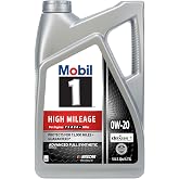 Mobil 1 High Mileage Full Synthetic Motor Oil 0W-20, 5 Quart | 75K+ Mile Protection | Seal Conditioner | Sludge Prevention