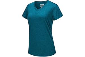 TACVASEN Women's Workout Shirts V-Neck Short Sleeve Quick Dry Hiking Running Athletic Tops