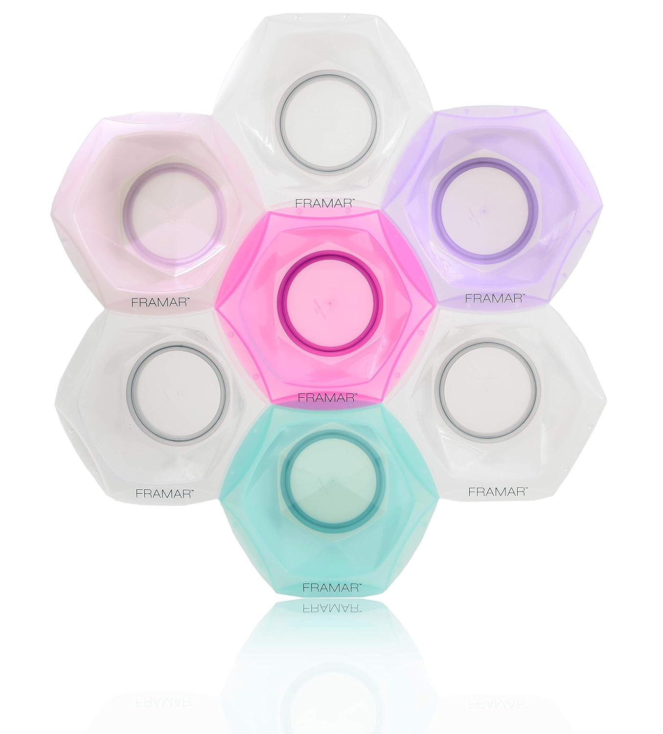 Framar Multi-Colored Connect and Color Bowl Set – Mixing Bowls for Hair Color, Hair Bleach, Hair Dye, Coloring Set - 7 Pack : Beauty
