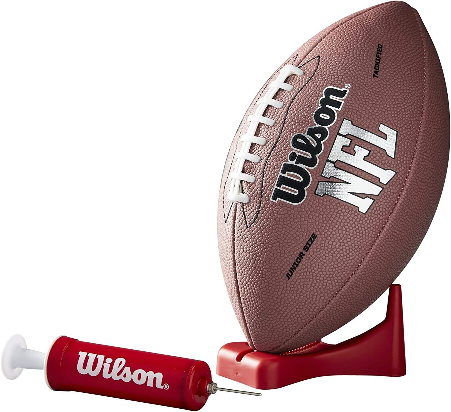 Wilson NFL MVP Junior Football with Pump and Tee, Brown Version: Sports & Outdoors