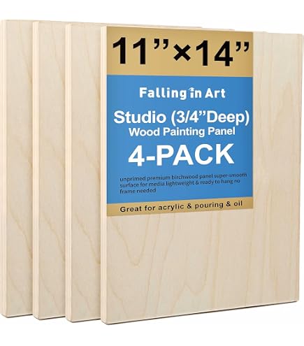 Landical 36 Pcs Mini Wood Panels With Easels - 4x4 Inch Unfinished Square Boards For Painting, DIY Art Crafts