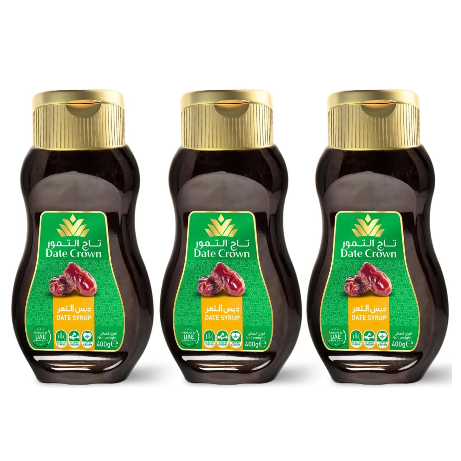 デーツクラウン 無添加 デーツ シロップ (スーパーフード デーツ100％のシロップ) 400g×3個 砂糖不使用 非遺伝子組換え の商品画像
