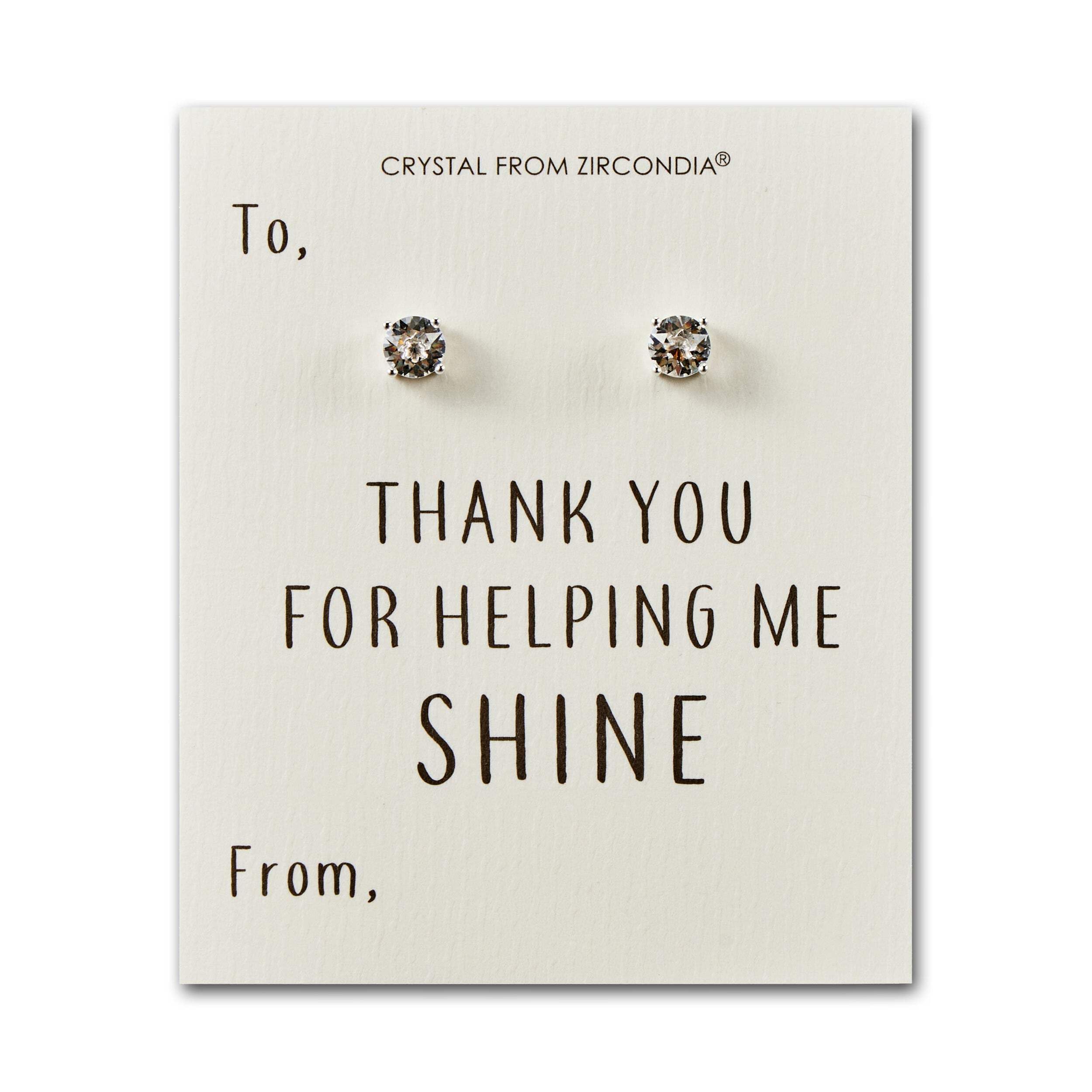 Philip Jones Thank You For Helping Me Shine Round Earrings