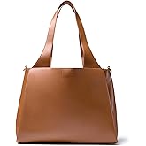 July Juliette Soft Work Tote - Tote Bag for Women with Laptop Sleeve, Detachable Crossbody Strap, Pass-Through Band, Drink Bottle Holder, Modern Tote Bag for Work & Travel, 18L - Brown