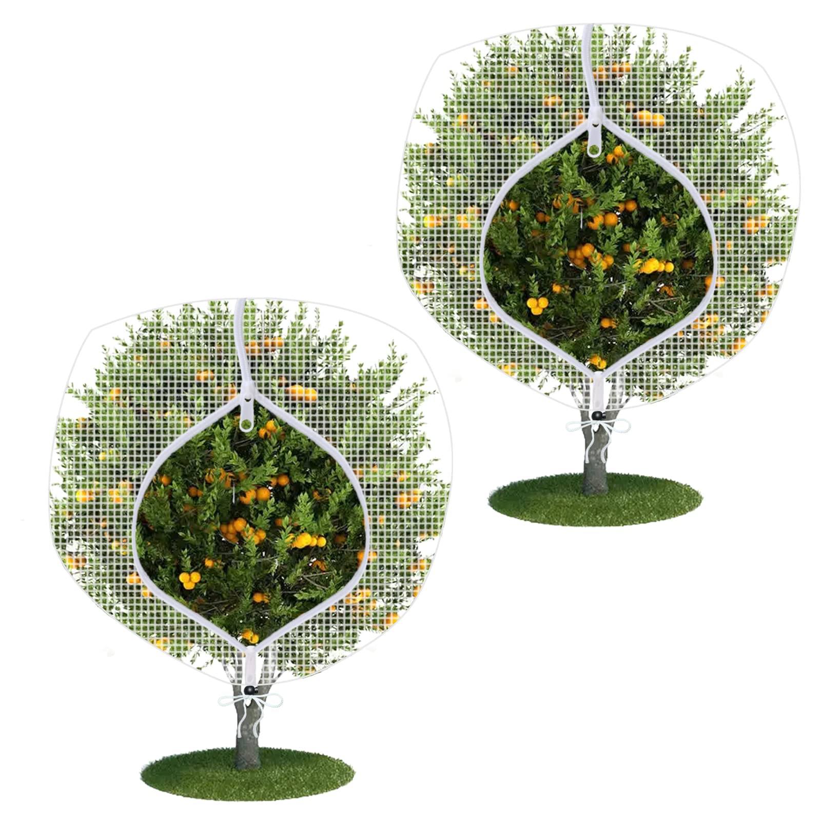 Photo 1 of Fruit Tree Netting Covers with Zipper to Protect from Squirrels and Birds Large Netting for Fruit Trees Net Protection, White, 10' x 13', 2 Pack