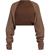 SKAYS Women's 2025 Bolero Shrug Sweater Open Front Cropped Cardigan Long Sleeve Fall Bolero to Wear Over Dress