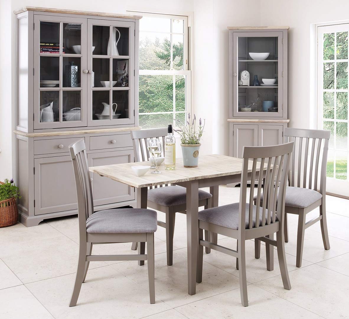 Dove Grey kitchen dining chair with thick cushion seat Florence High