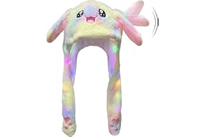 A-SZCXTOP LED Glowing Plush Rabbit Ear Hat,Moving Jumping Funny Easter Bunny Ear Hats,Tea Party March Hare Kit