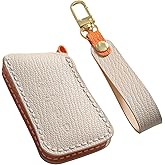 Hontumax Premium Leather Key Fob Cover Case for Lexus GX460 NX250 NX300h NX350 RX350 RX450h ES250 ES350 UX200 TX550 LX600 LS500 LC500 2019-2025 (White)