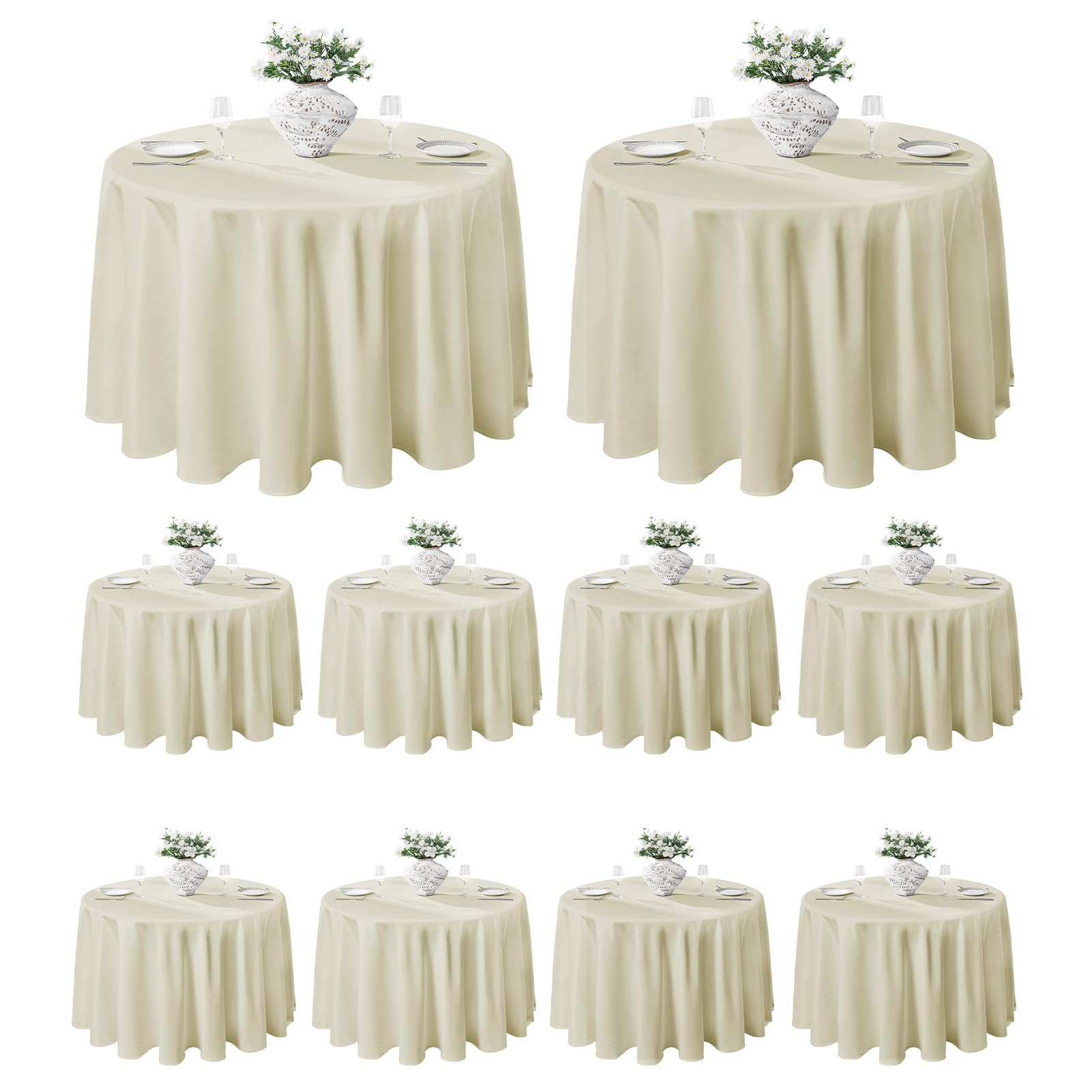Photo 1 of *MISSING PARTS UNKNOWN*
VidaFete Tablecloth 10 Pack 120inch Round Table Cloth Polyester, Stain Wrinkle Resistant Polyester Dining Table Cover for Kitchen Dinning Party Wedding Round Tabletop Buffet Decoration(Ivory)