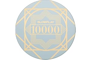 SLOWPLAY Nash Ceramic Poker Chips in Bulk, Casino Grade Ceramic 12-Gram Poker Chip for Texas Hold'em, 43mm Professional Chips Pack of 50 with Denomination of 10000