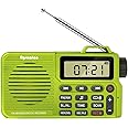 Rysamton Portable AM/FM Radio, Digital Radio Recorder, Bluetooth 5.0 Speaker, Alarm & Sleep Function, 12/24H Time Display (Yellow Green)