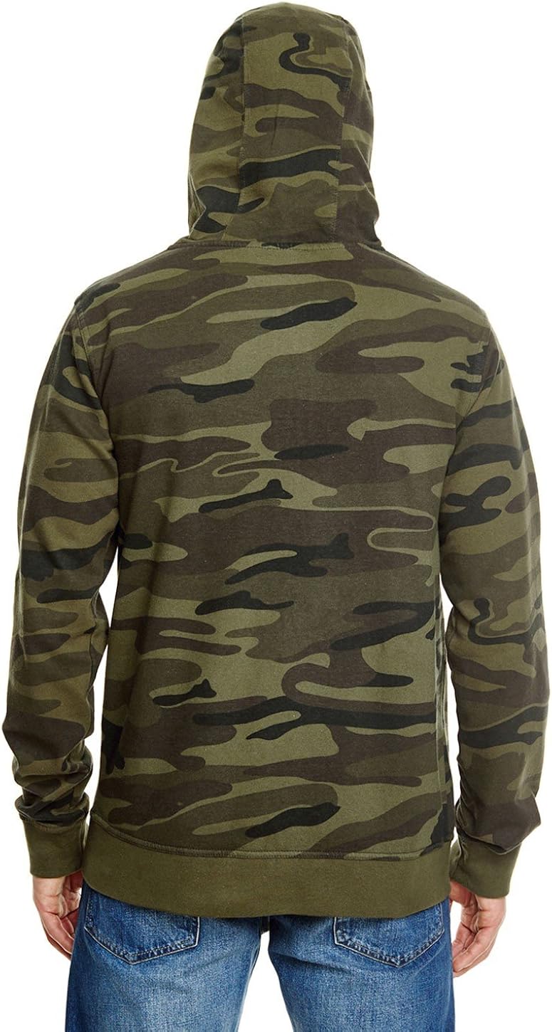 Burnside B8615 - Camo Full-Zip Hooded Sweatshirt: Clothing
