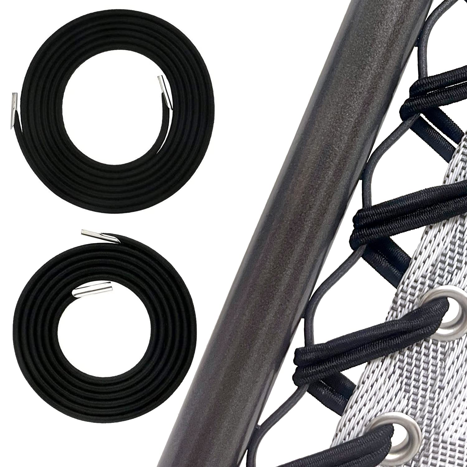 Ostlttyn Zero Gravity Chair Replacement Cord, 4 Cord Universal Replacement Bungee Cord Laces for Antigravity Chair Sun Lounger, Lounge Recliners, Patio Lawn Chair, Elastic Chair Repair Kit, Black