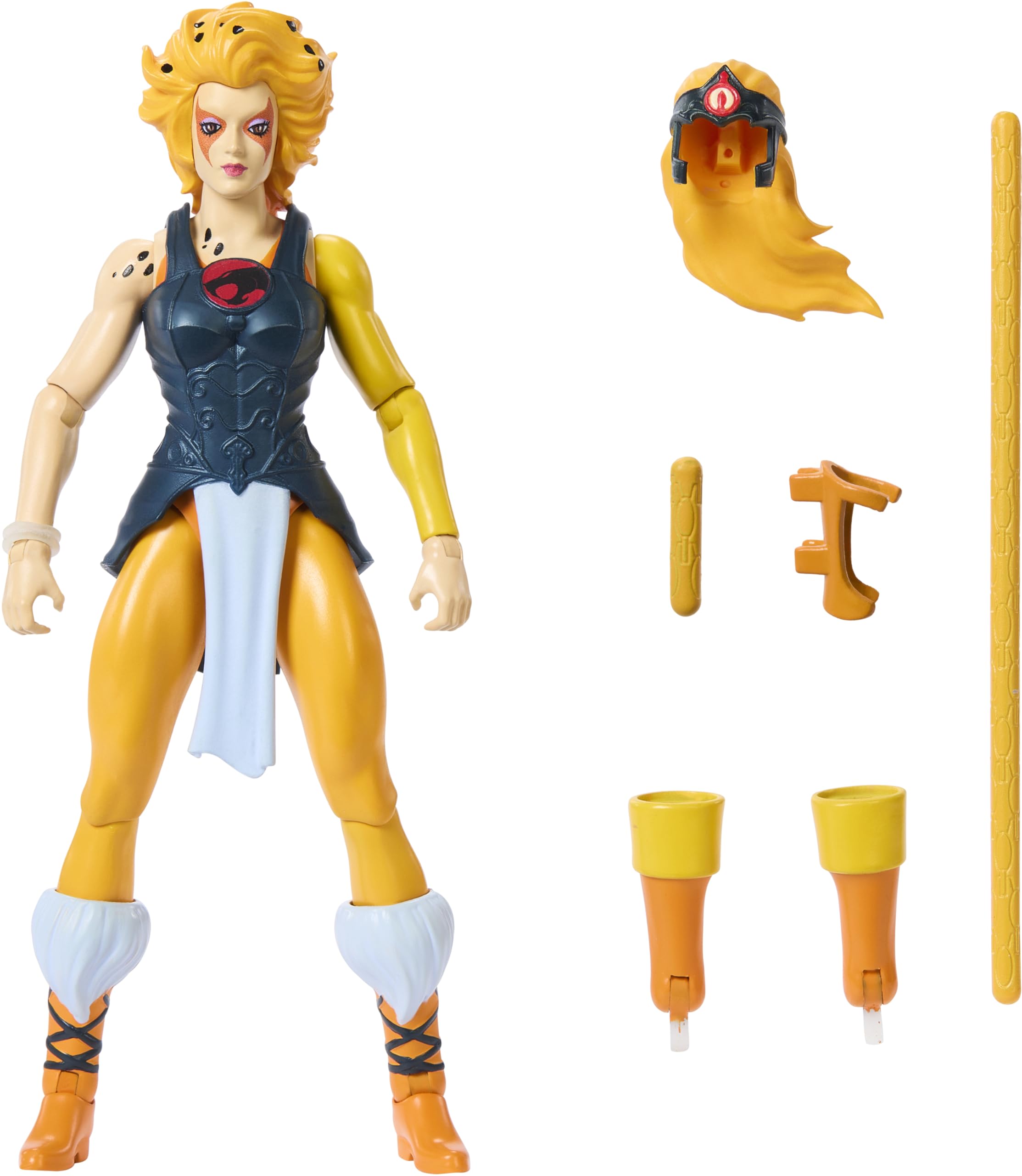 Photo 1 of Masters of the Universe Origins & Thundercats Action Figure, Cheetara Toy, 1980s Crossover, 5.5-inch Posable with Removable Armor, Staff & Mini Comic