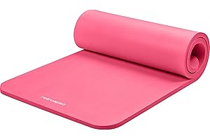 Retrospec Solana Yoga Mat 1" Thick w/Nylon Strap for Men & Women - Non Slip Exercise Mat for Home Yoga, Pilates, Stretching, 