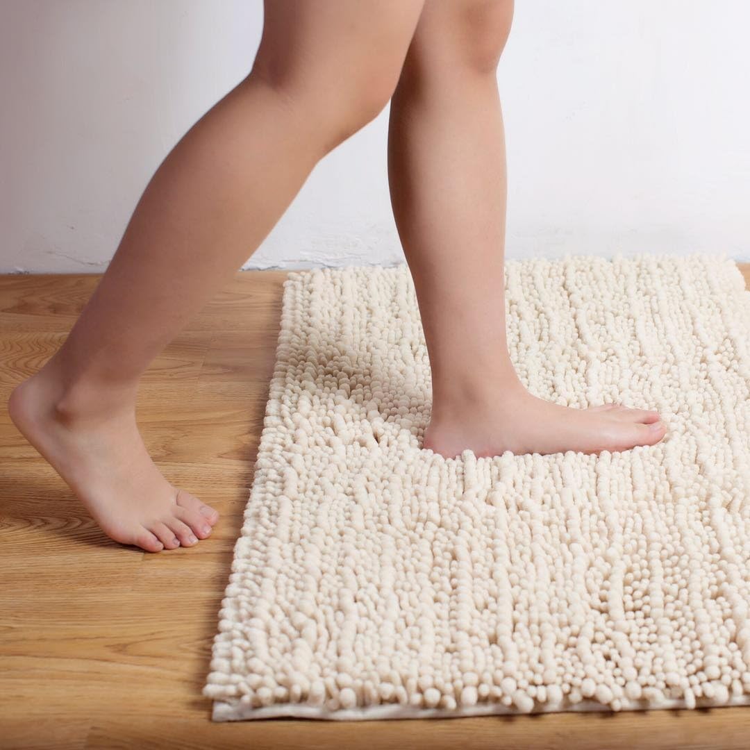 CHHKON TPR Microfiber Bath Rugs 20"x32",High Density Washable Non-Slip Bath Mats - Super Soft Bathroom Mats, 2000GSM