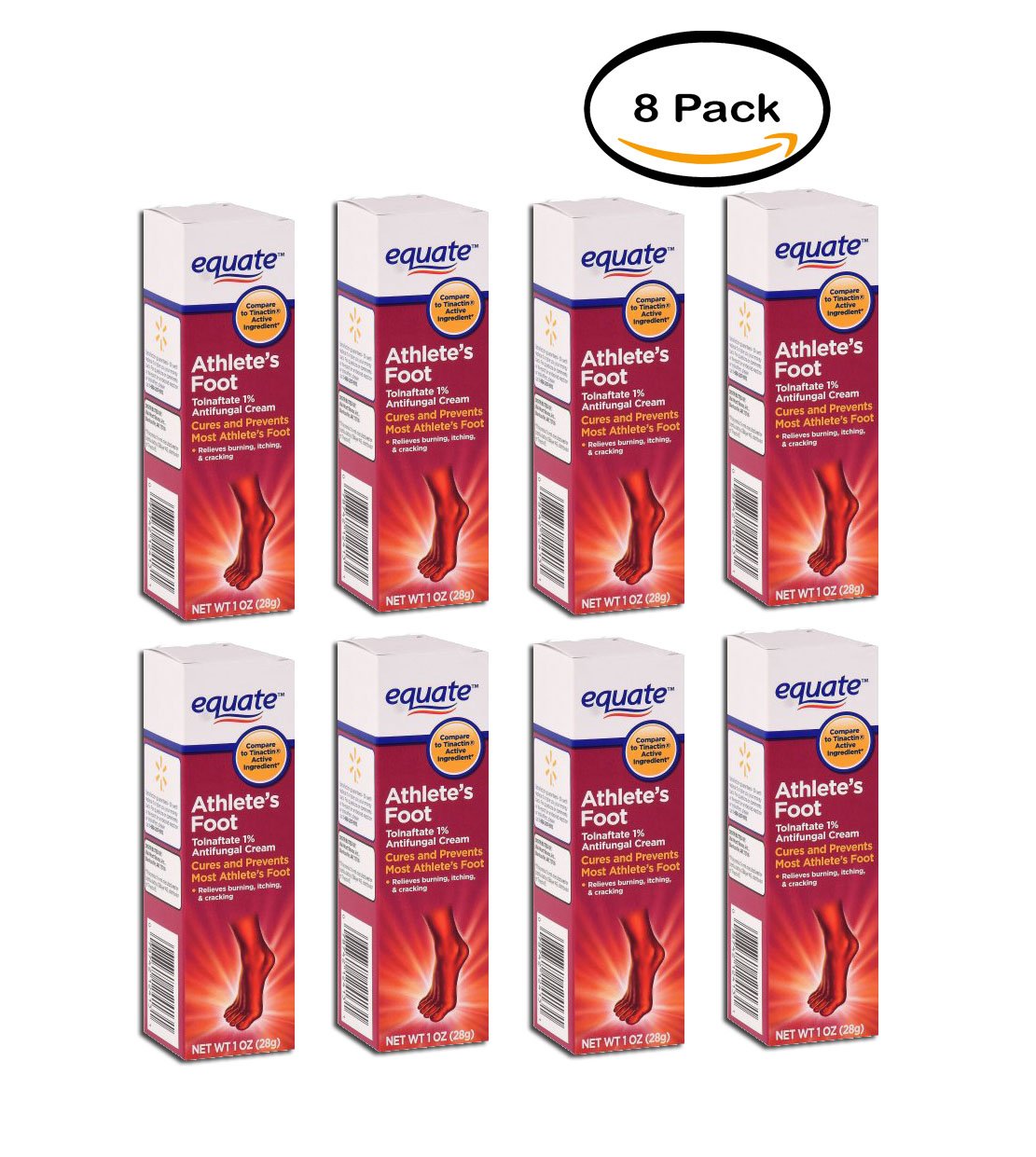 Pack of 8 - Equate Athletes Foot Antifungal Cream, 1 Oz