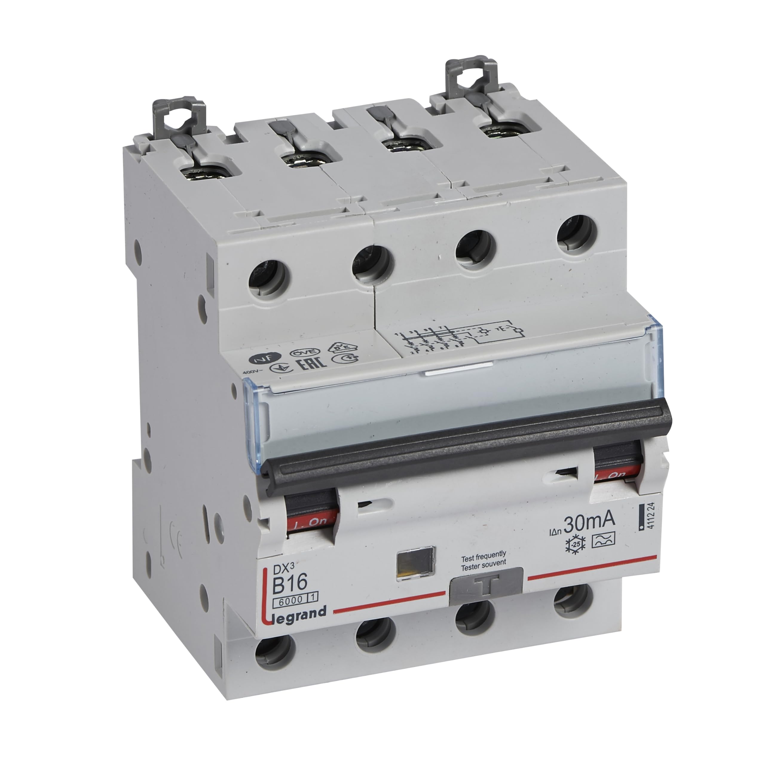 Legrand 411224 DX3 Fils B16 A 4-Pin 6KA 30 mA A