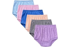 Plus Size 100% Cotton Granny Panties for Women - Full Coverage Comfortable Underwear for Medium Elderly Ladies