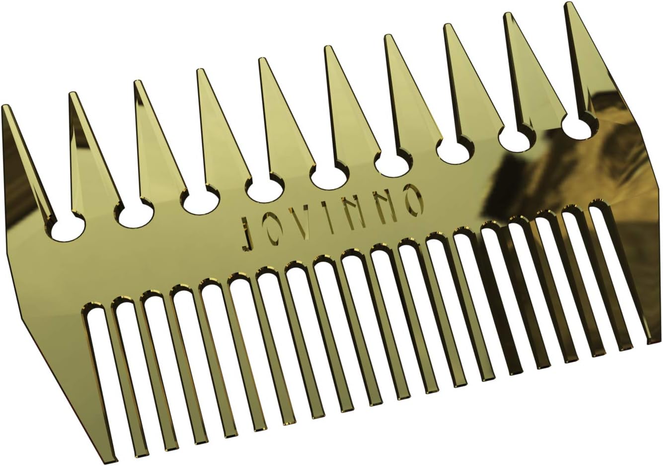 Jovinno Hair Styling Metal Hair & Beard Comb Premium Quality Luxury Dual-Sided Wide + Fine Tooth Designed To Promote A Unique Hair Contour … (Gold Metal)